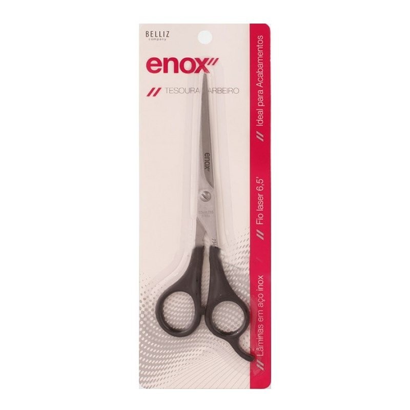 Tesoura Para Cabelo Enox Barbeiro Cabo Plástico - 736 - Beauty