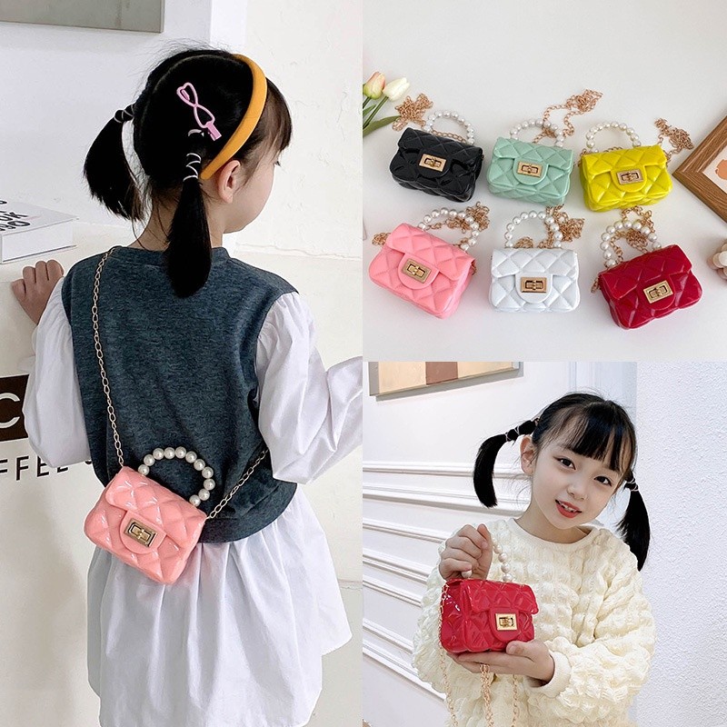 Bolsa Tote infantil Com Pérolas De Geléia Mini Bolsas De Geléia para crianças em Oferta na Shopee