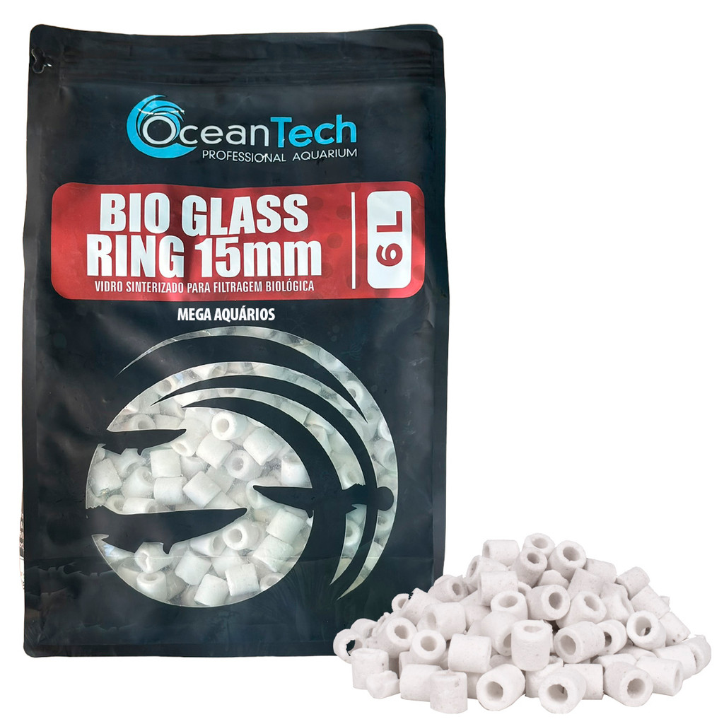 Mídia Biológica Anel anéis cerâmica filtragem aquários lagos sump tanque 3kg Oceantech 6L