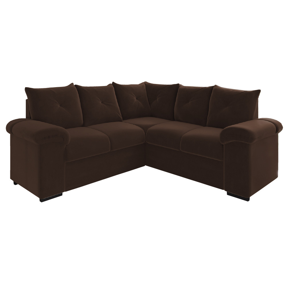 Sofá de Canto 5 Lugares Pegasus Veludo Mamflex em Oferta na Shopee