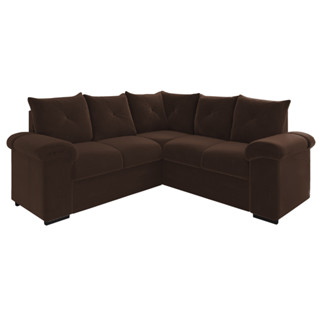 Sofá de Canto 5 Lugares Pegasus Veludo Mamflex em Oferta na Shopee