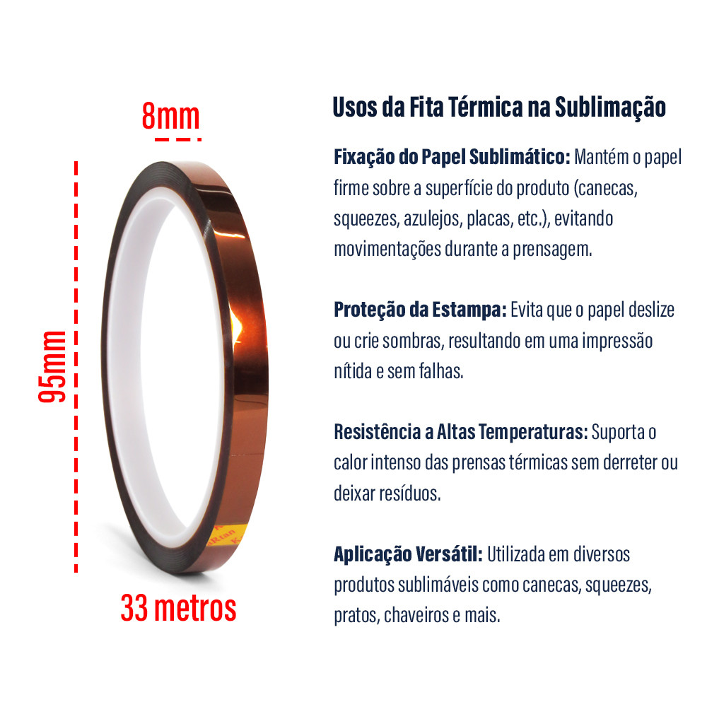 Fita Adesiva Sublimação Prato Caneca Sublimática Térmica