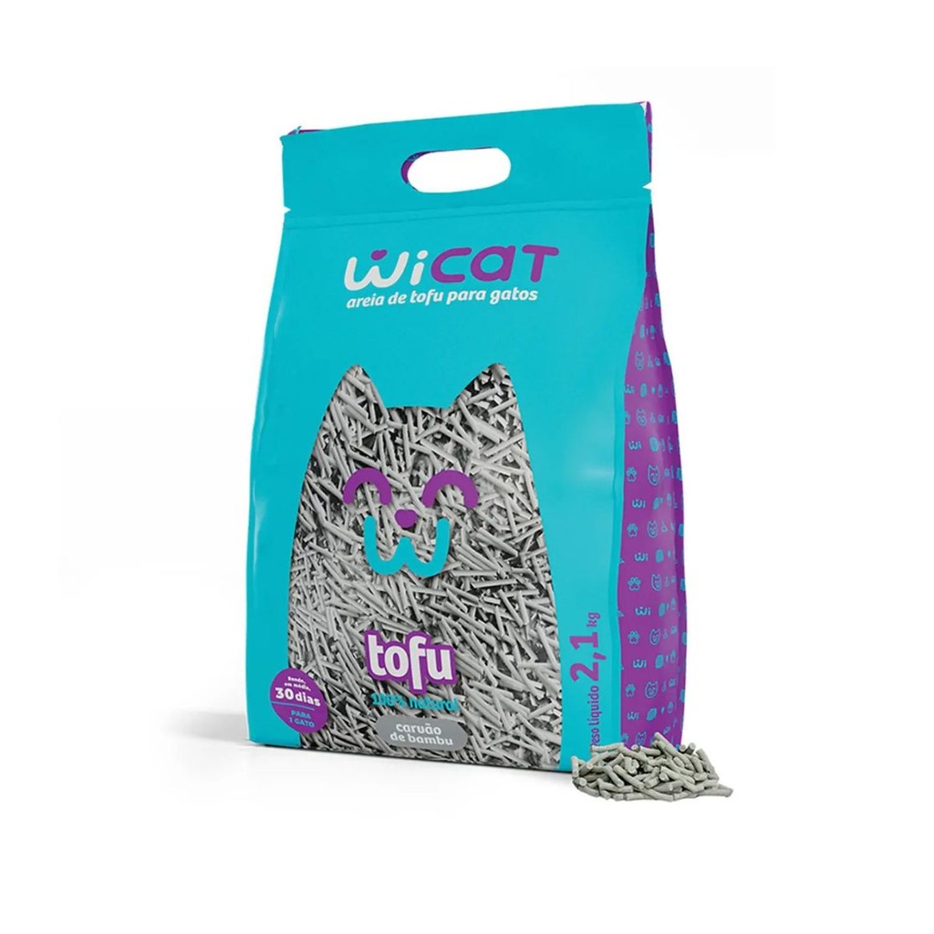 Areia Higienica Tofu Biodegradavel Wicat Bambu Gatos 2,1kg em Oferta na Shopee