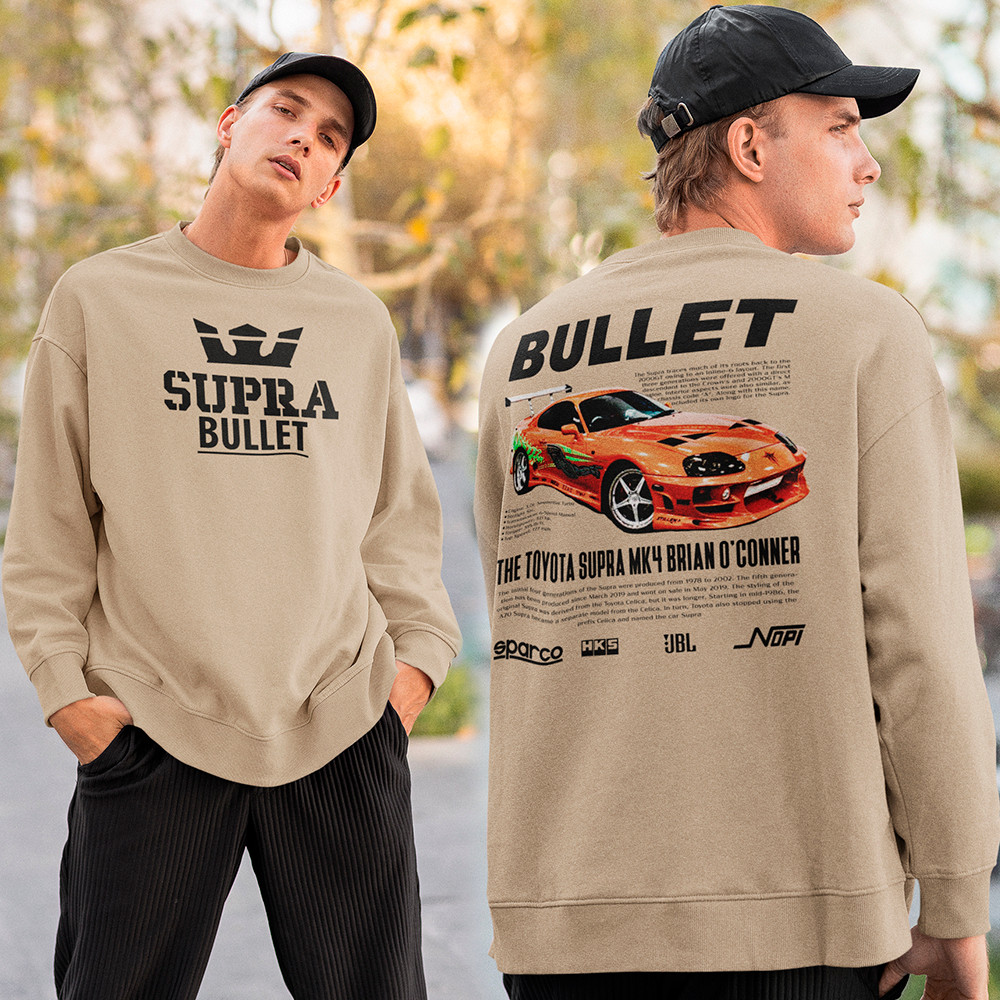 Moletom Bullet Toyota Supra MK4 Brian O'Conner Blusa De Frio Gola Careca Velozes Furiosos