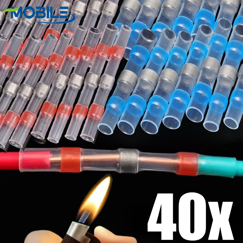 Conectores De Solda À Prova D'água De 10-40 Unidades-Tubo De Vedação-Conector De Fio Elétrico-Invólucro Termorretrátil-T