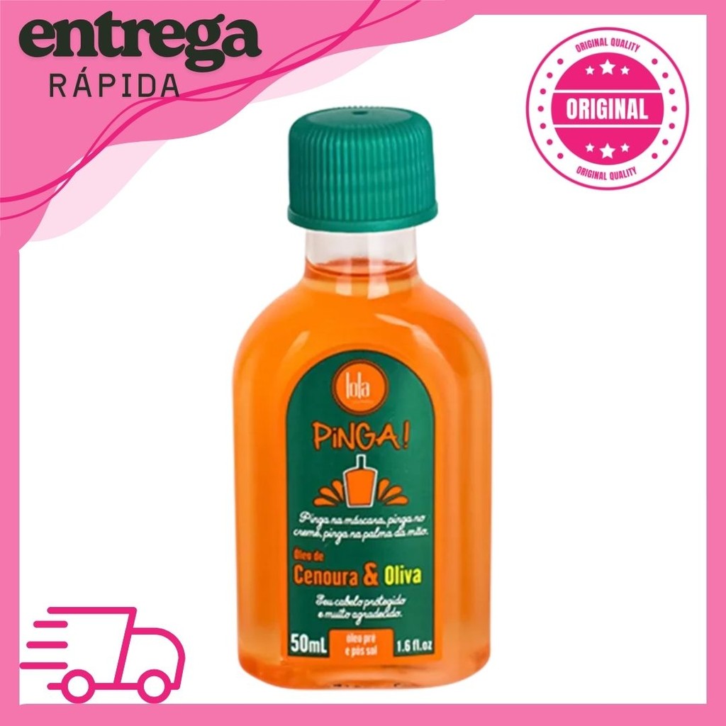 Óleo Multifuncional Pinga Cenoura & Oliva Pré e Pós Sol Lola Cosmetics 50ml em Oferta na Shopee