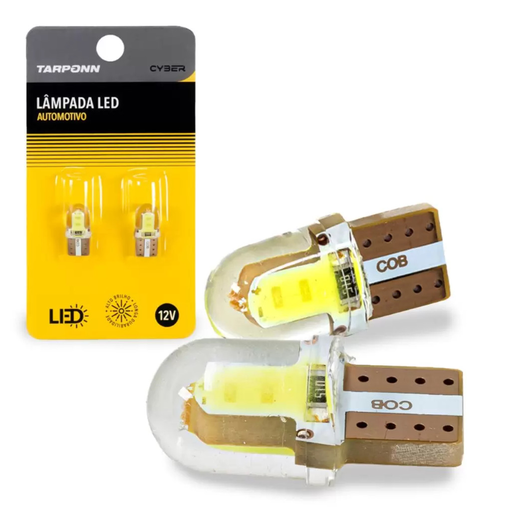 Par Lâmpada Led Tarponn T10 Silicon Cob Led Cyber em Oferta na Shopee