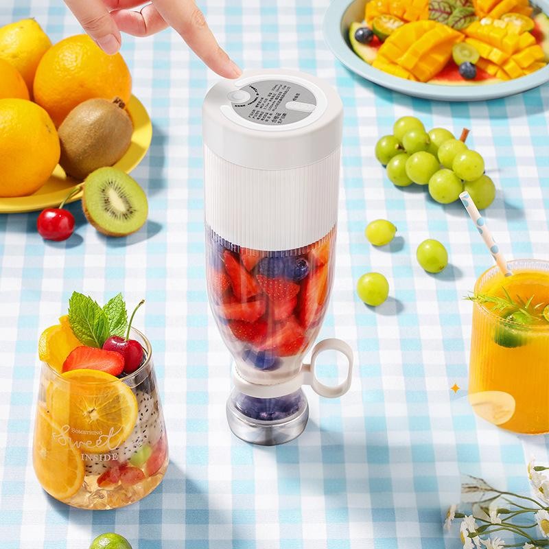 Mini liquidificador portátil com 6 lâminas, espremedor de alimentos, liquidificador elétrico, 350ml