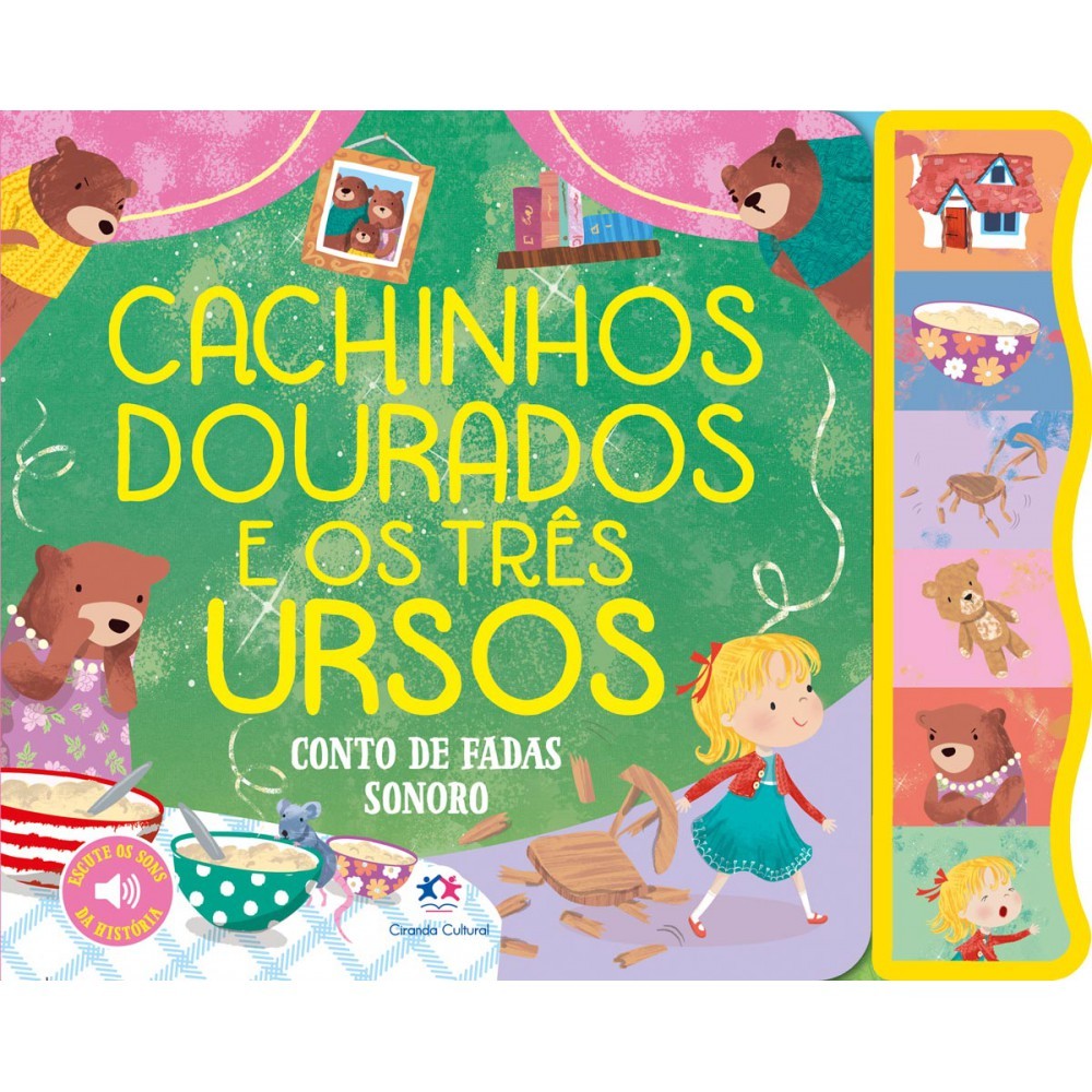 Livro Sonoro Cachinhos Dourados e os Três Ursos em Oferta na Shopee