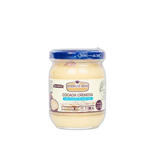 Cocada Cremosa Zero Adição De Açúcar 210gr Reserva De Minas