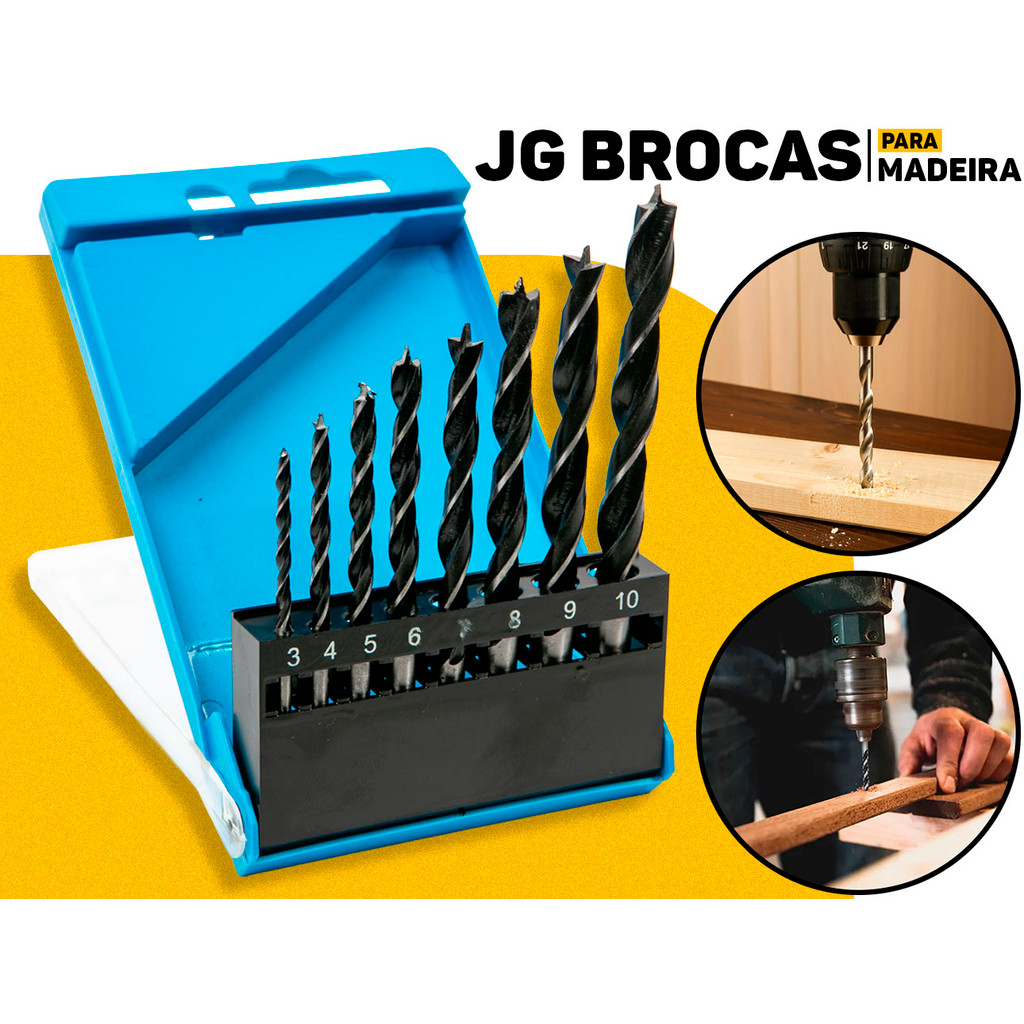 Jogo De Brocas Madeira 8 Peças Bramix Perfuração Rápida C/ Alto Desempenho Resistência E Longa Durabilidade	 em Oferta na Shopee