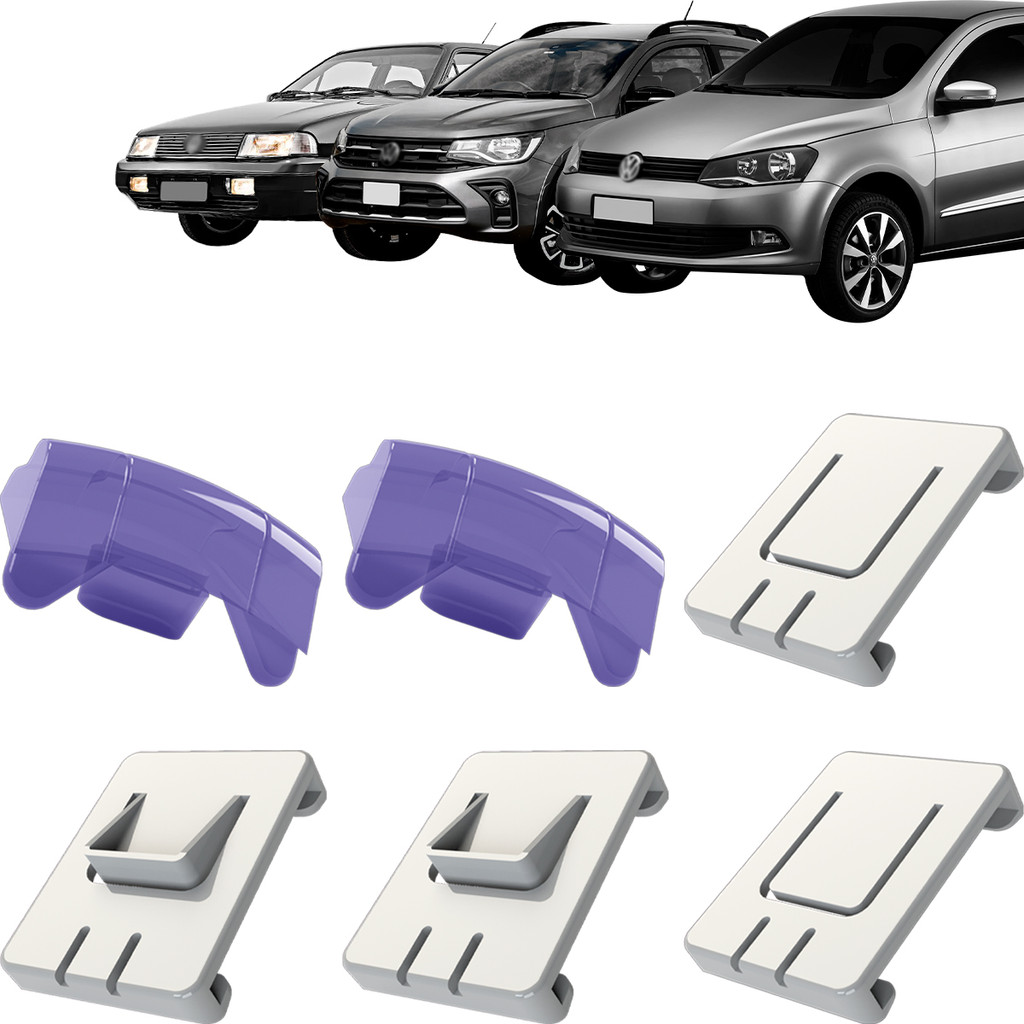Kit Grampo Presilha 6 Peças Trilho Banco Gol Parati Saveiro Voyage G2 G3 G4 G5 A G8 Santana 91 A 06
