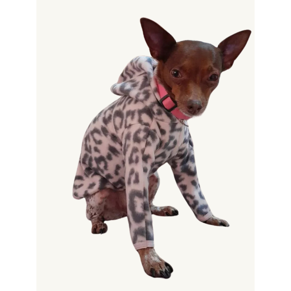 Roupinha Pet Soft Casaco Para Cachorro Gato Pijama Inverno Agasalho Com Touca