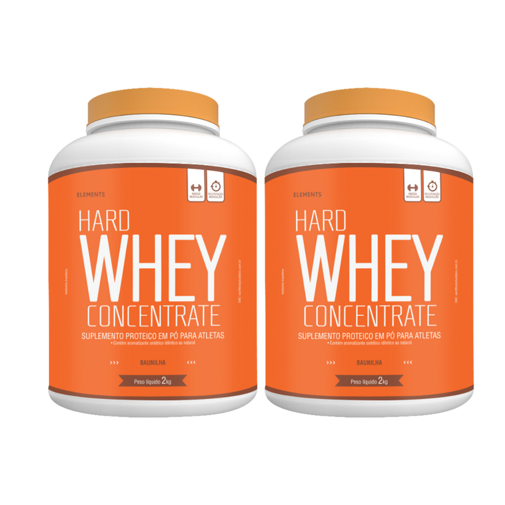 KIT 2 Whey Concentrado com 2KG cada pote
