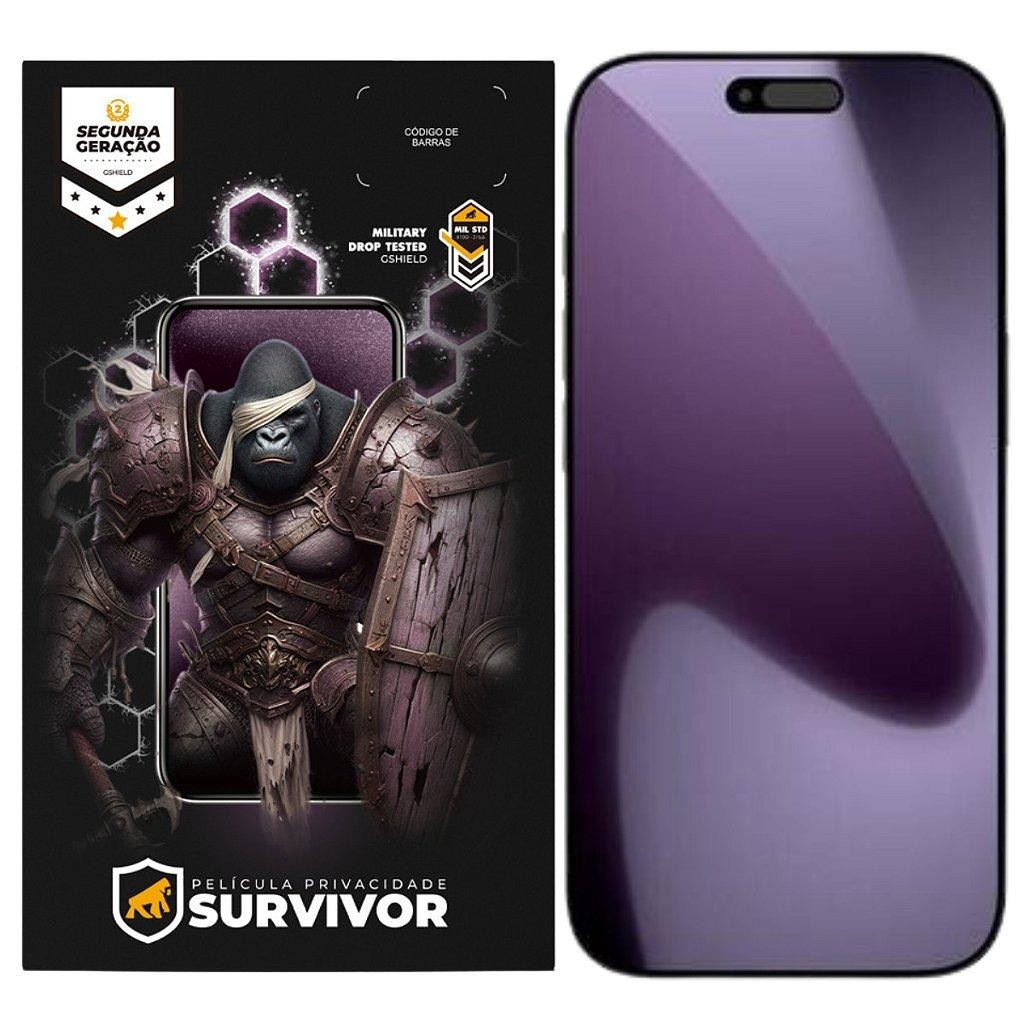 Película para iPhone 17 Pro Max - Privacidade com Aplicador - Survivor - Gshield em Oferta na Shopee