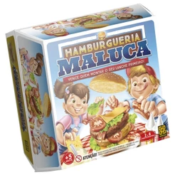 JOGO HAMBURGUERIA MALUCA GROW BRINQUEDO DE MESA FAMÍLIA TABULEIRO GAME MONTAR LANCHE HAMBURGUER