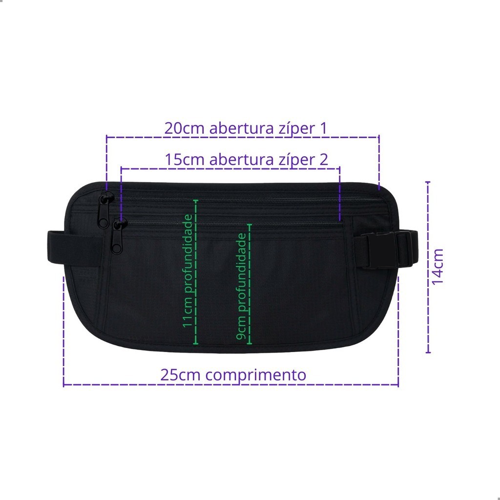 Pochete Doleira Bolsa Cintura Esporte Corrida Academia Viagem Celular Documentos Antifurto