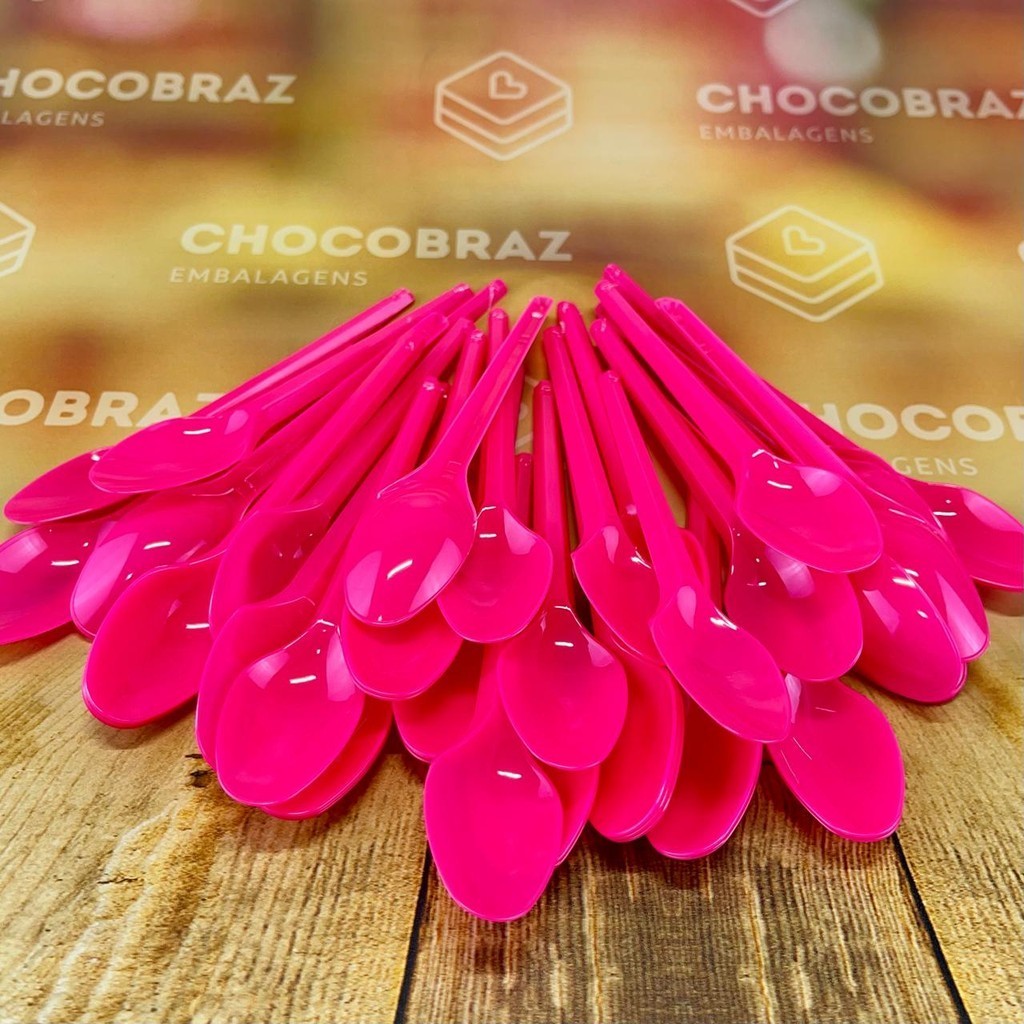 50~250 COLHER SOBREMESA PINK BELLO FESTAS