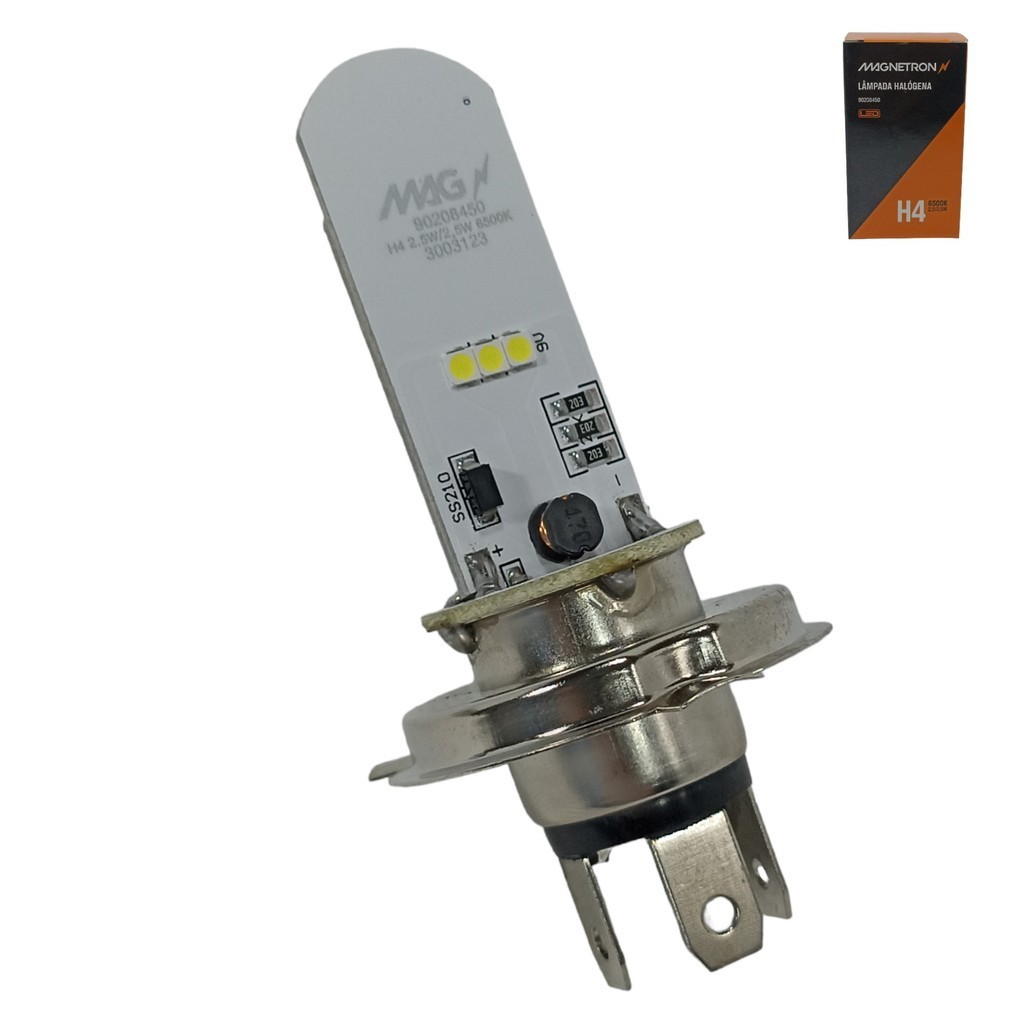 Lâmpada LED H4 6500K Super Branca Modelo Universal