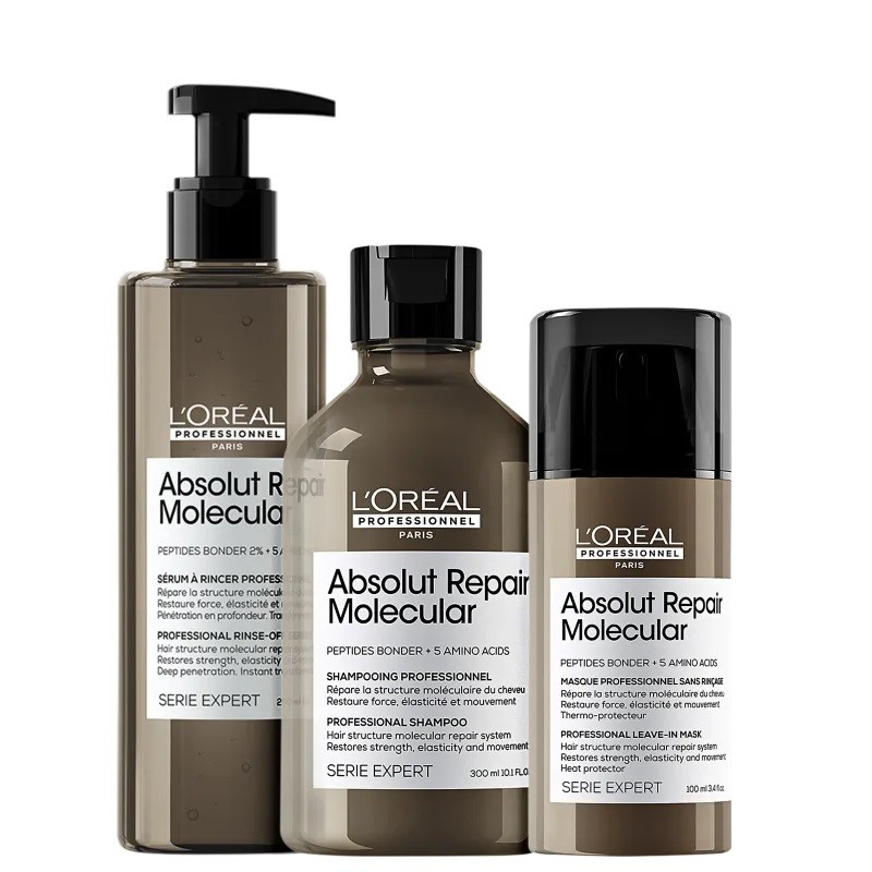 KIT LOREAL ABSOLUT REPAIR MOLECULAR SHAMPOO +SÉRUM +LEAVE-IN