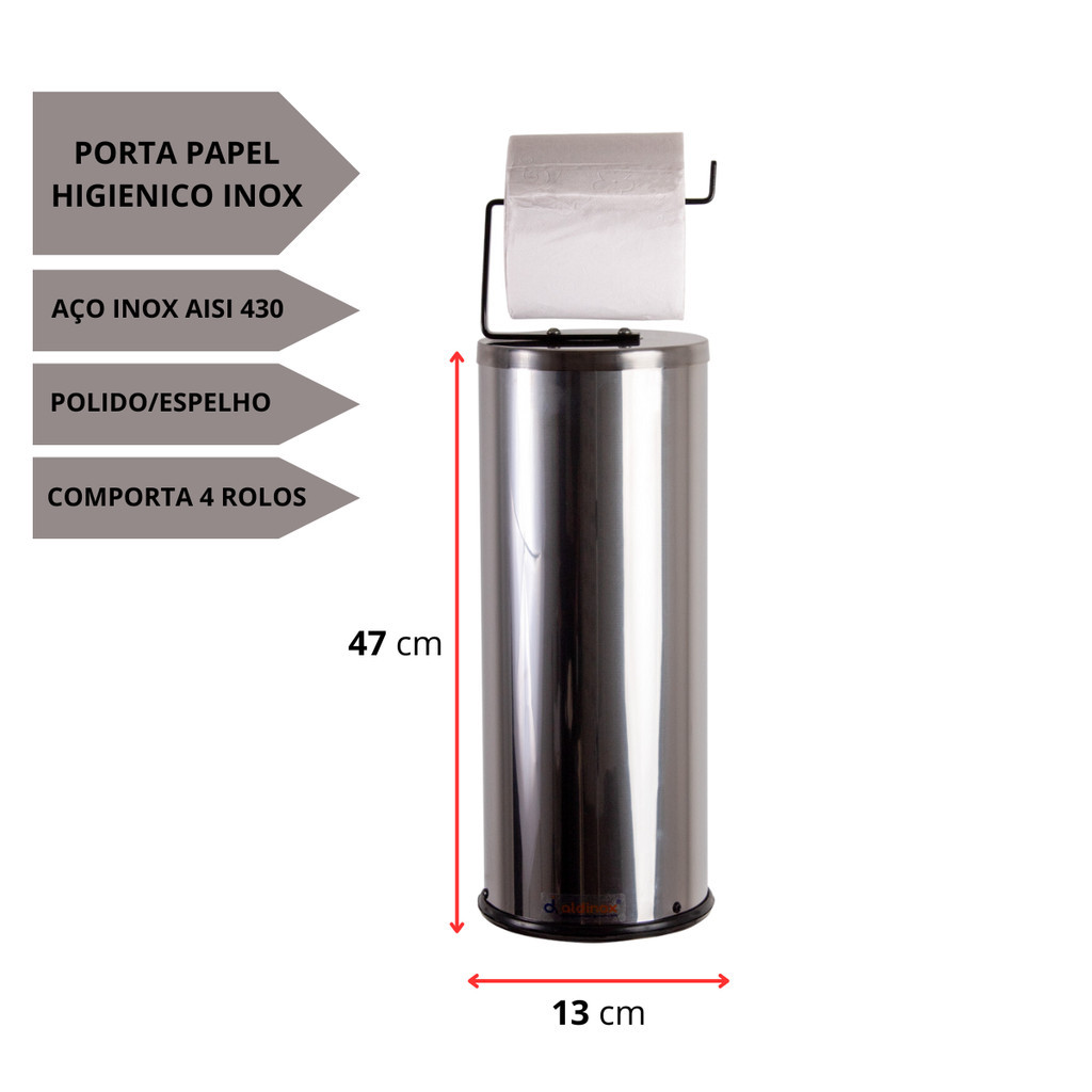 Dispenser Aço Inox Suporte Para Papel Higiênico De Chão Banheiro Porta Papel Inox