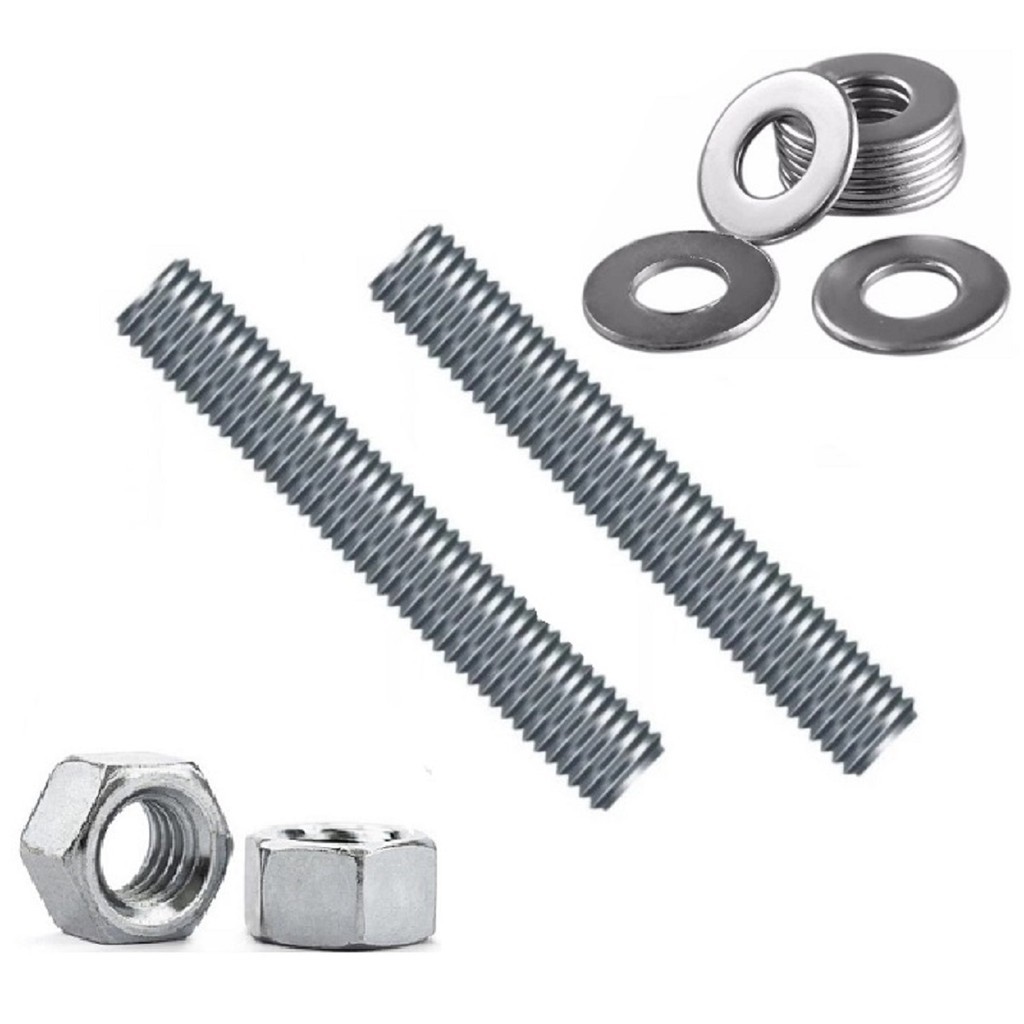 10 Barra Roscada 5/16 1 Metro + 100 Porca E Arruela Zincada em Oferta na Shopee