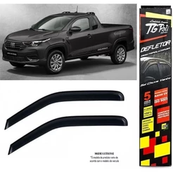 Calha Chuva Defletor TG Poli Fiat Strada Cabine Simples 2020 2021 2022 2023 2024 - 2 Portas