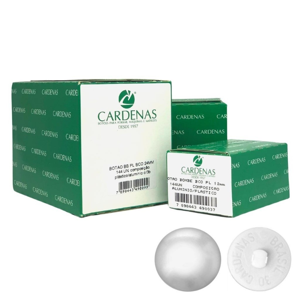 Botão Cardenas Bombe Branco com 144 Unidades 14mm 16mm 18mm 20mm 22mm em Oferta na Shopee