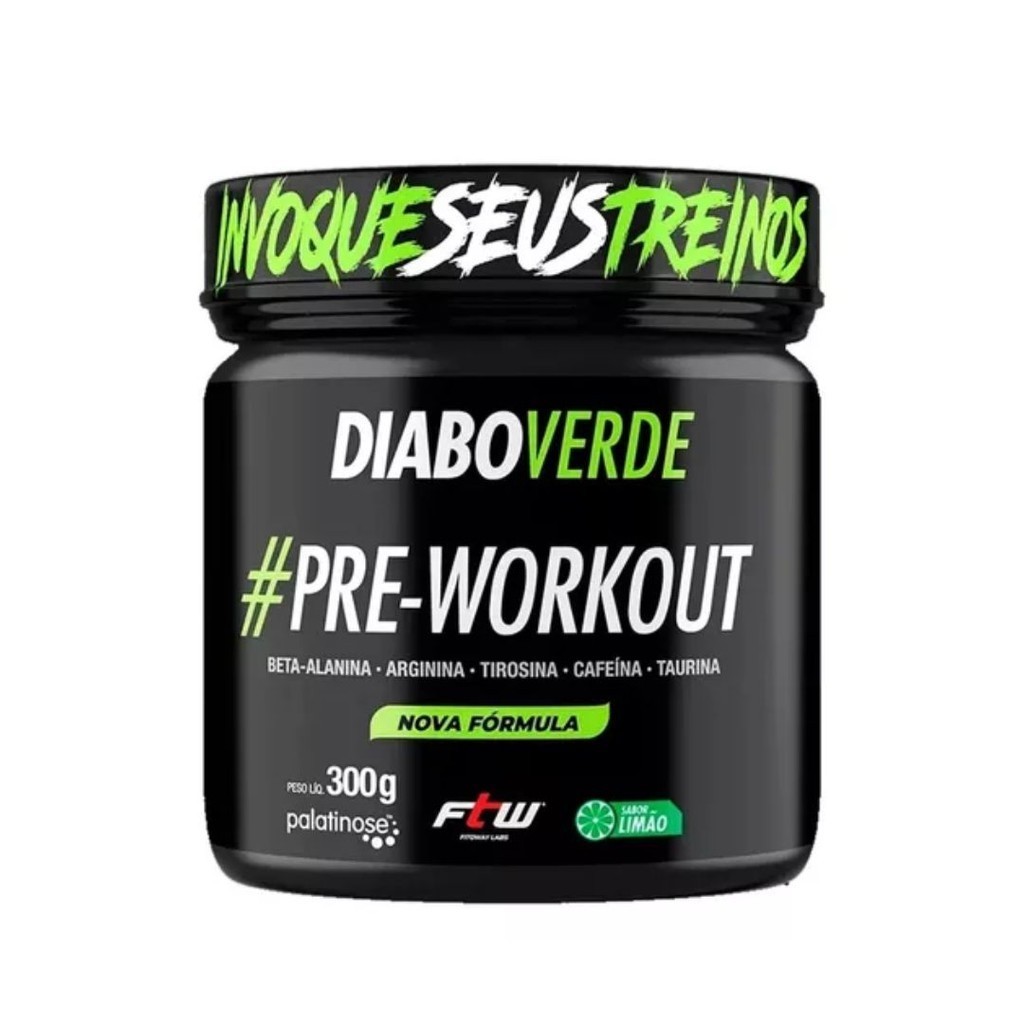 Suplemento Diabo Verde #pre-workout Pré Treino 300g - Limão