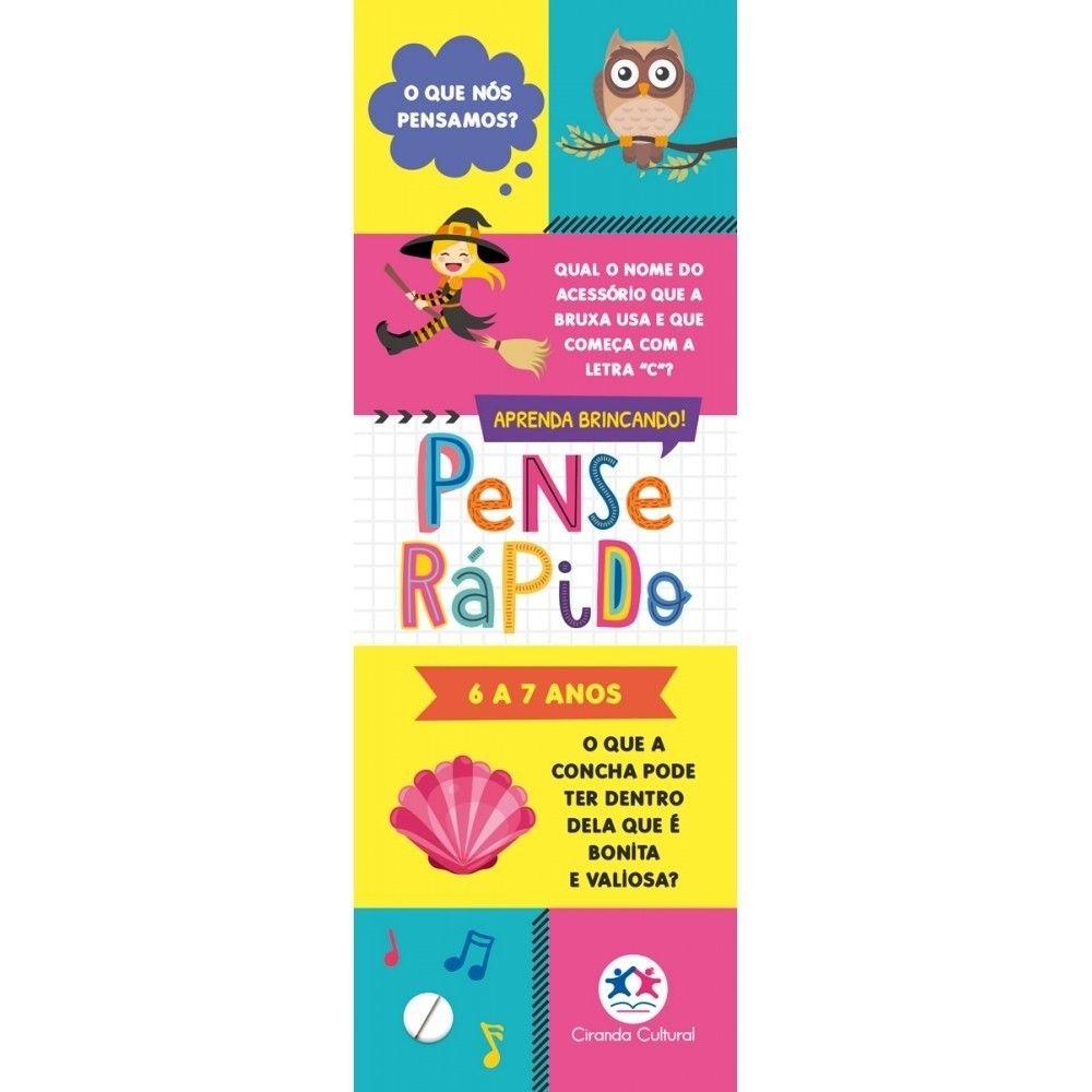 Livro Flash cards Pense rápido -  6 a 7 anos Ciranda Cultural