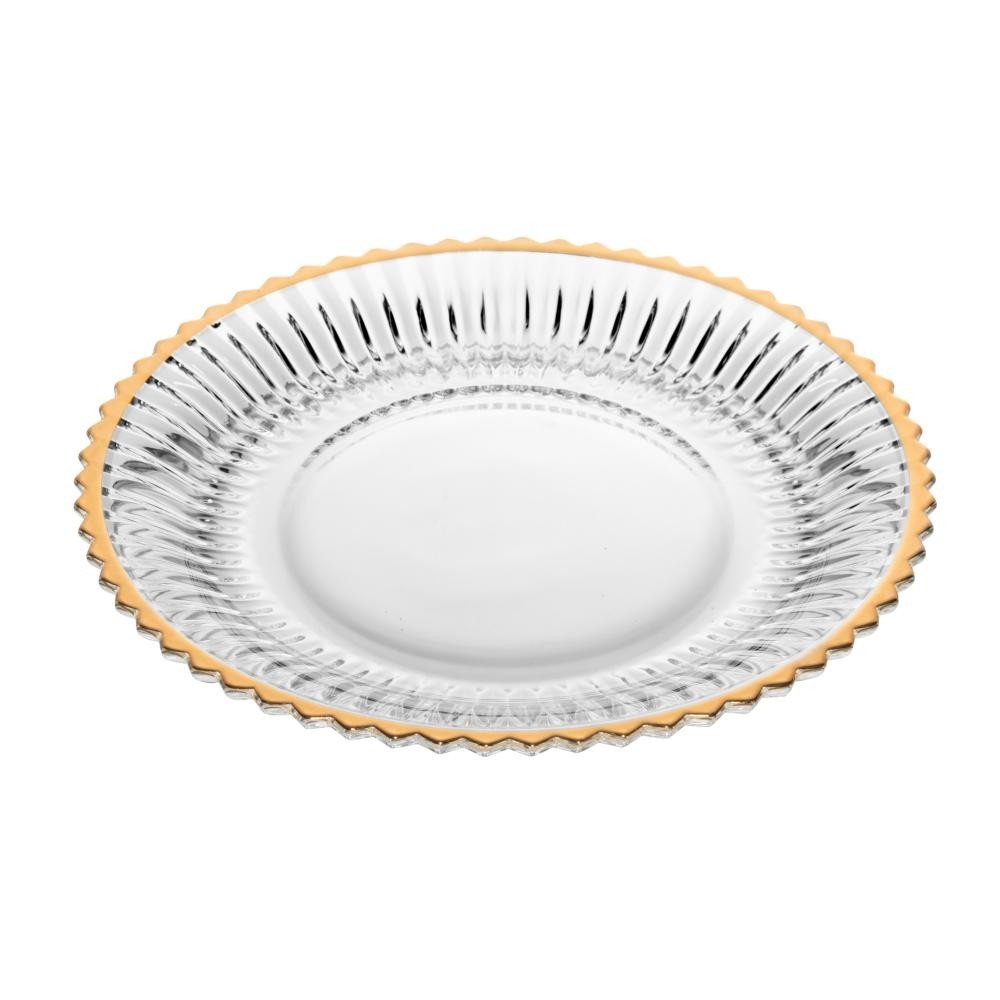 4 Pratos para Sobremesa Wolff Imperatriz de Cristal com Fio