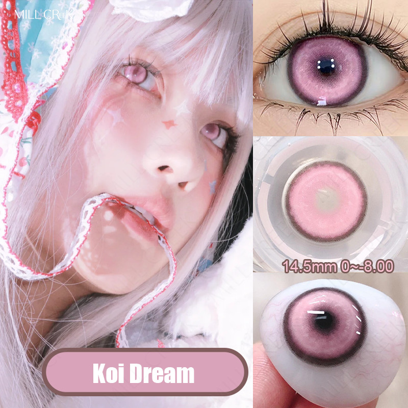 Mill Creek Cosplay Lentes De Contato De Grau Com Semi-Cobertura Mimic De Olhos De Anime 14,5mm Uso Em Seis Meses