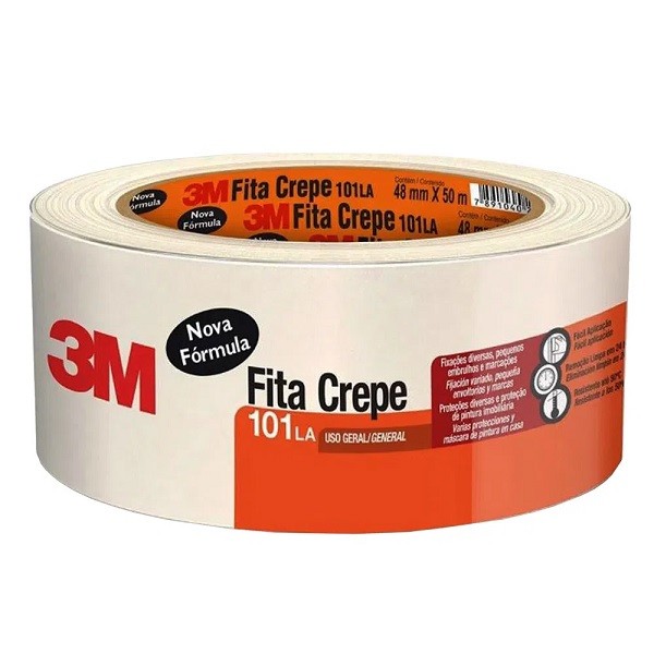 Fita Crepe 48MM X 50M 3M 101LA Unidade - Stationery