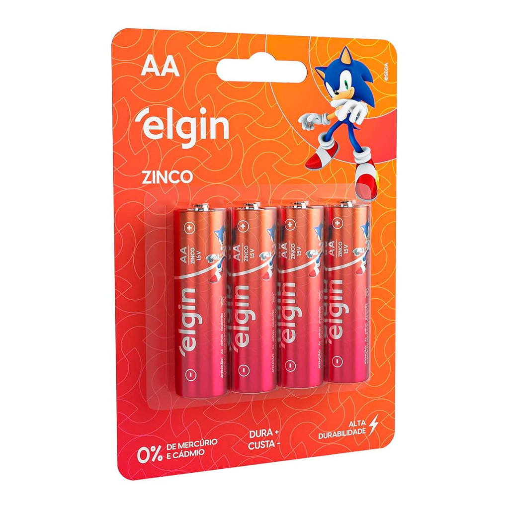 Pilha Zinco Aa Elgin R06P 1,5v Alta Duração Cartela 4 Unidades Kit em Oferta na Shopee