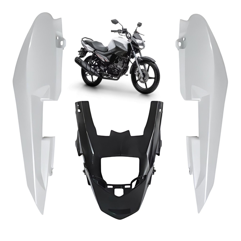 CARENAGEM RABETA TRASEIRA COMPLETA BRANCA FACTOR 150 2016 A 2022 PARAMOTOS YAMAHA
