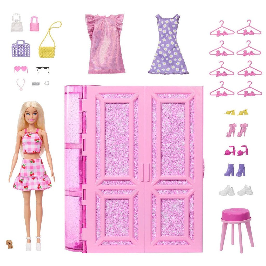 Barbie Armário dos Sonhos com Acessórios e Boneca - Mattel em Oferta na Shopee