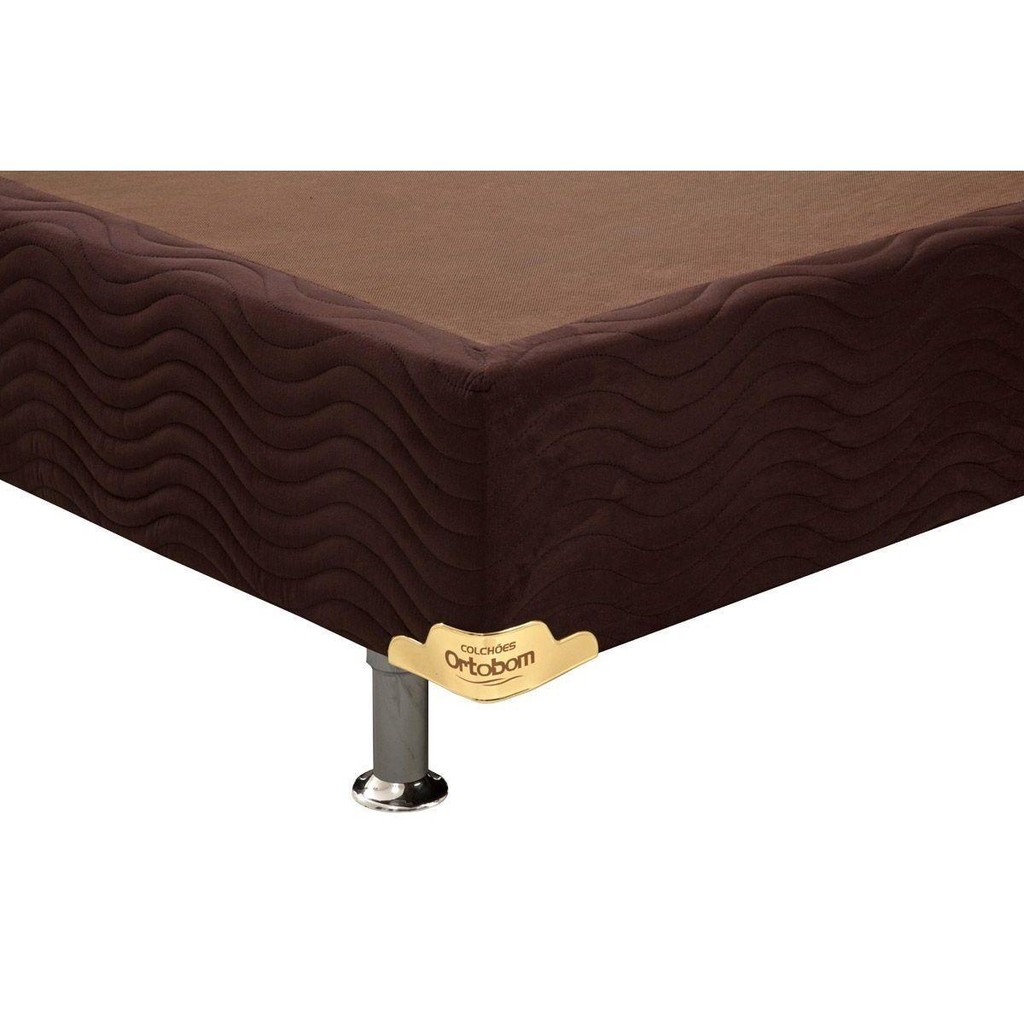 Detalhes do Cama Box Base Casal Universal Suede Brown (138x188x30) - Ortobom