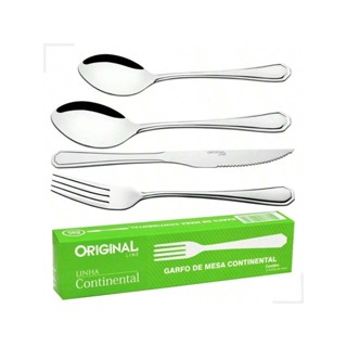 Jogo Garfo Faca Colher Inox 48 Peças Garfo Faca Colher Restaurante Bufffet Premium Original Line em Oferta na Shopee