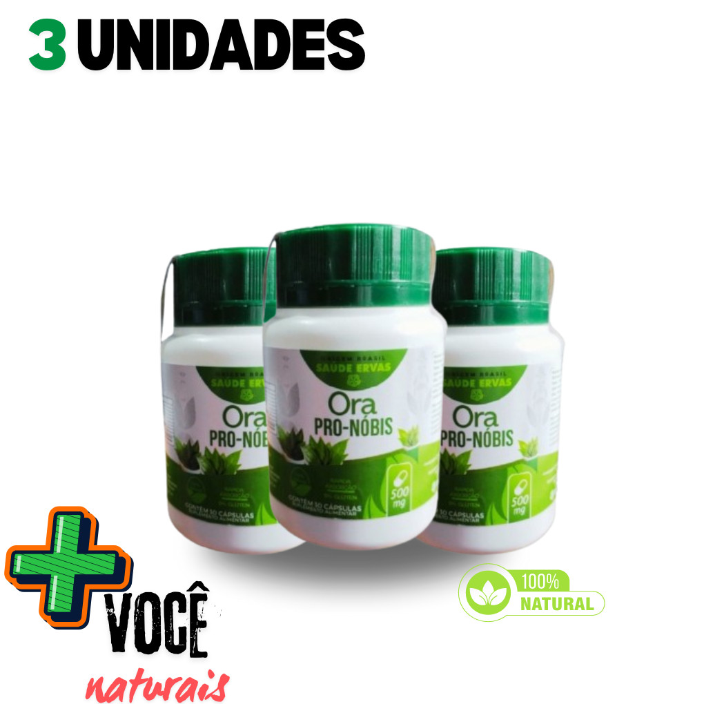 kit 3 Uni Ora-pro-nóbis - Original - 30 Cápsulas