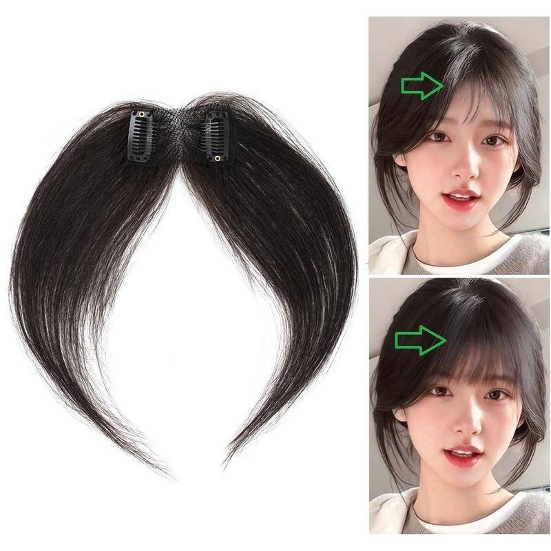 4cmxx6cm Parte Livre Renda Macia 100 % Real Cabelo De Bebê Humano Blunt/No Bang Fringe 25cm