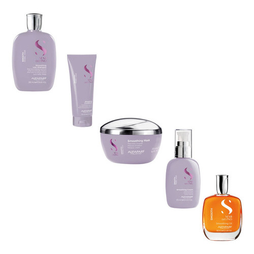 Kit Completo Alfaparf Semi Di Lino Smooth - 5 Produtos Home Care