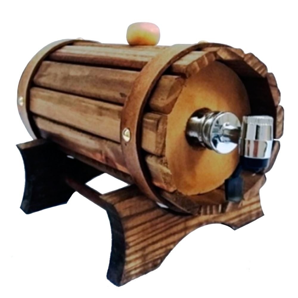 Pingômetro Adega Barril Tonel em Madeira Decor de Cachaça - Vinho