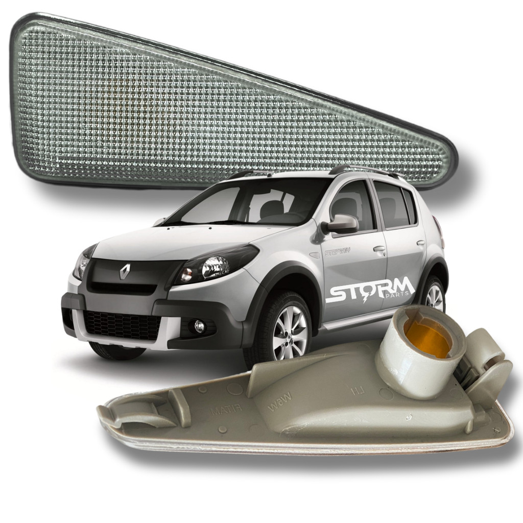 Seta Sandero Stepway 2008 a 2014 Lado esquerdo motorista Sinal Renault Repetidor Lateral lanterna