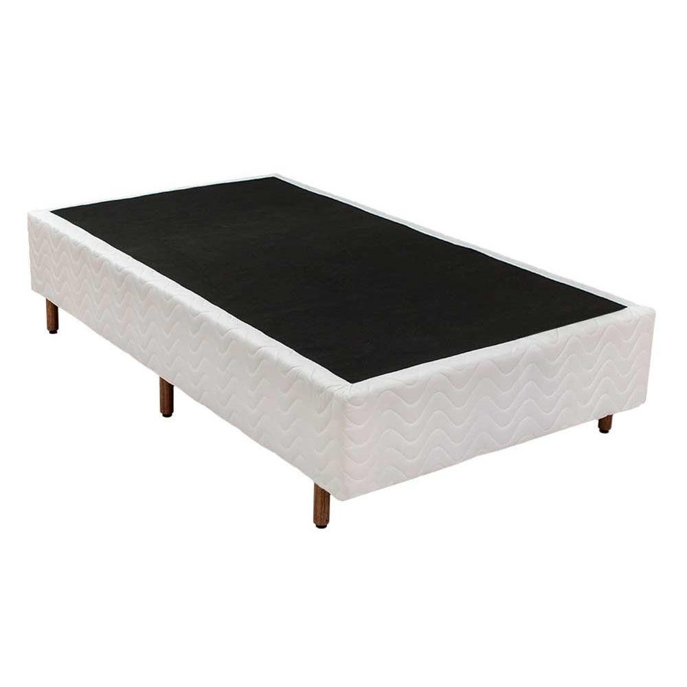 Cama Box Base Solteiro Universal Bordado White (88x188x20) - Polar em Oferta na Shopee