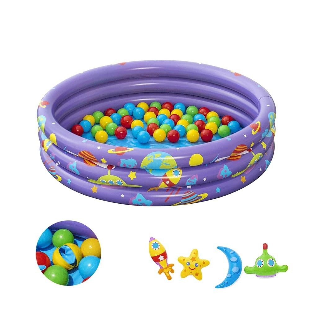 Piscina de Bolinha Infantil 101L Galáxia com 50 bolas e 4 Acessórios Bestway