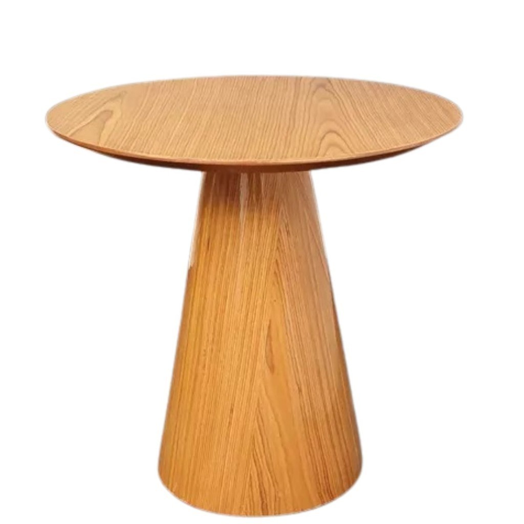 Mesa Lateral Cone em Madeira Natural com 60cm altura