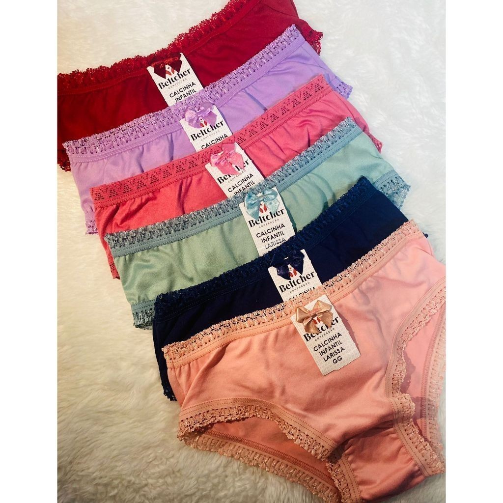 Kit 10 Calcinhas Infantis Suede Larissa Conforto Beltcher