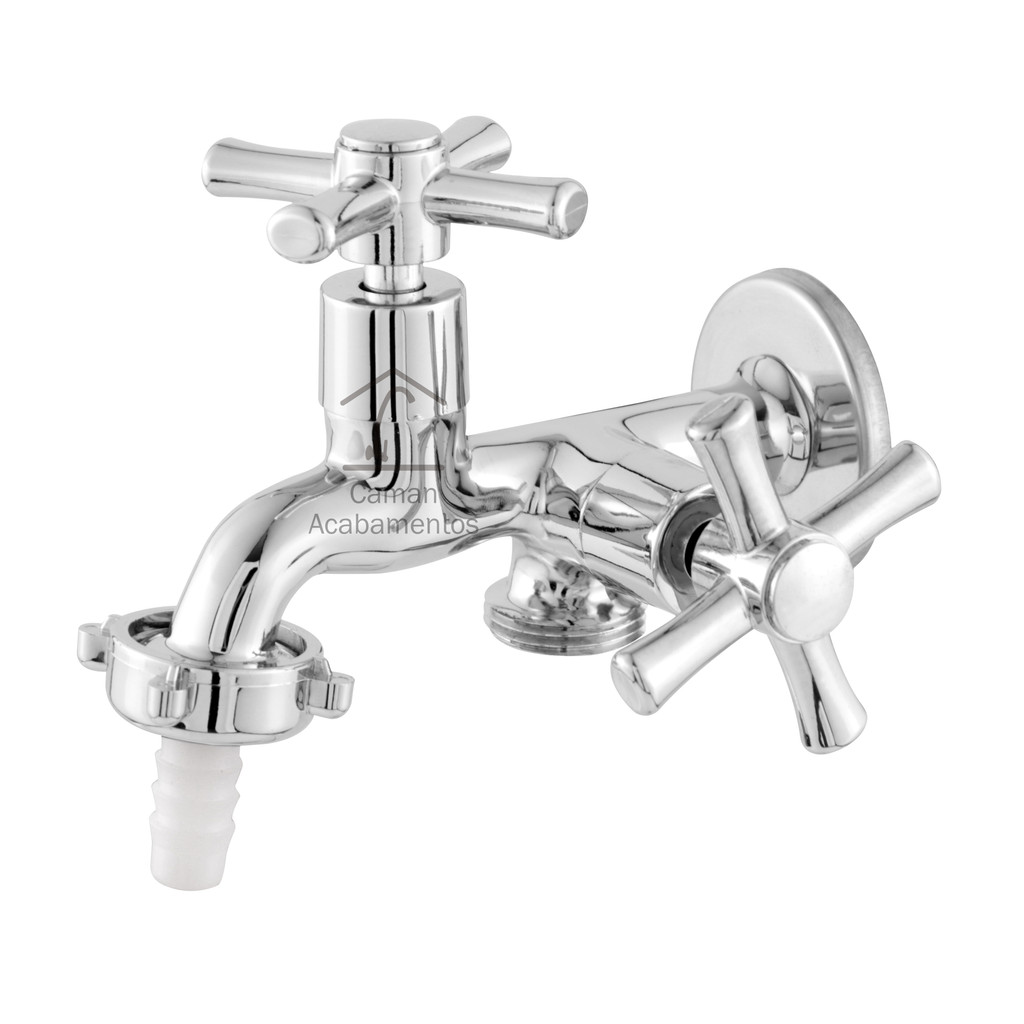 Torneira para Maquina de Lavar 1428 Metal Duplo Comando Tanque em Oferta na Shopee