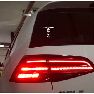 adesivo nome jesus no formato de cruz 20cm para carro moto e caminhão em Oferta na Shopee