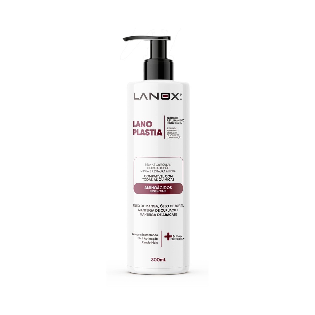 Escova Progressiva Lanoplastia Lanox 300ml – Anti-Frizz e Brilho - Realinhamento Profissional